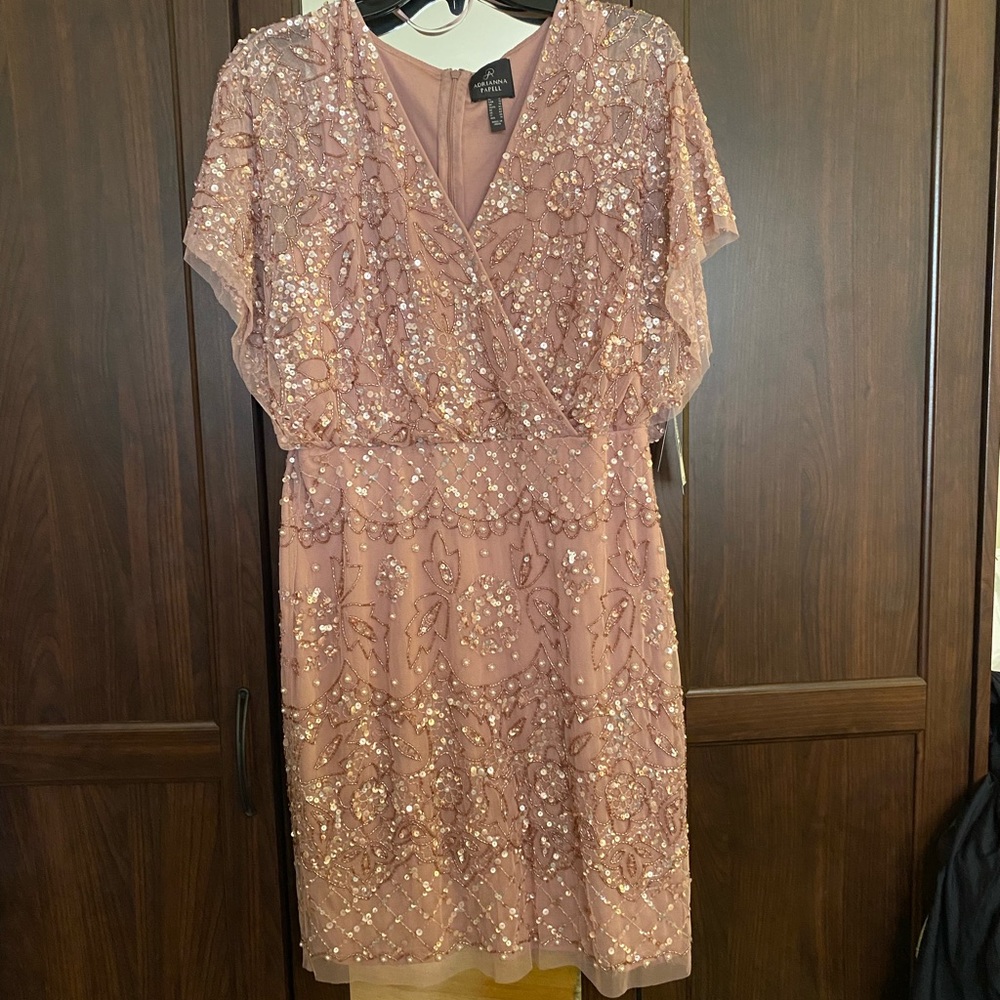 Adrianna Papell Embellished Blouson Dress